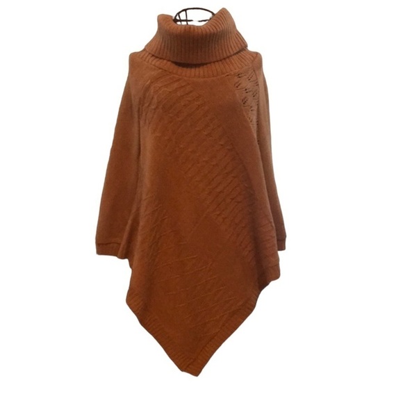 Francesca’s Collections Classic Camel Poncho - Picture 1 of 7